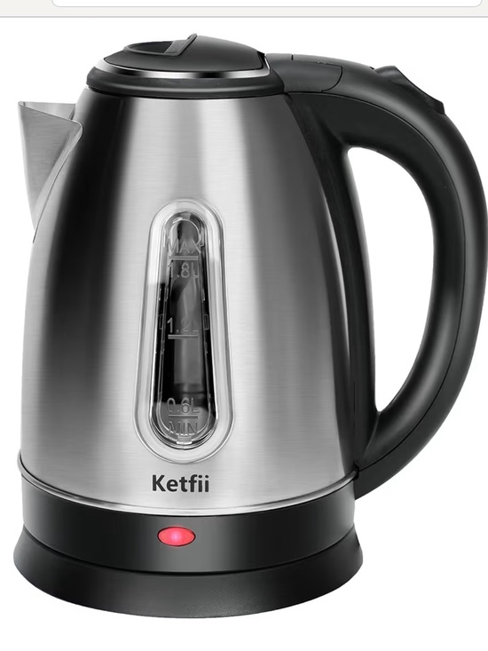 Ketfii Electric Kettle BPA Free Other - *2538* “7x10” Ketfii Stainless Steel Electric Kettle - Silver & Black